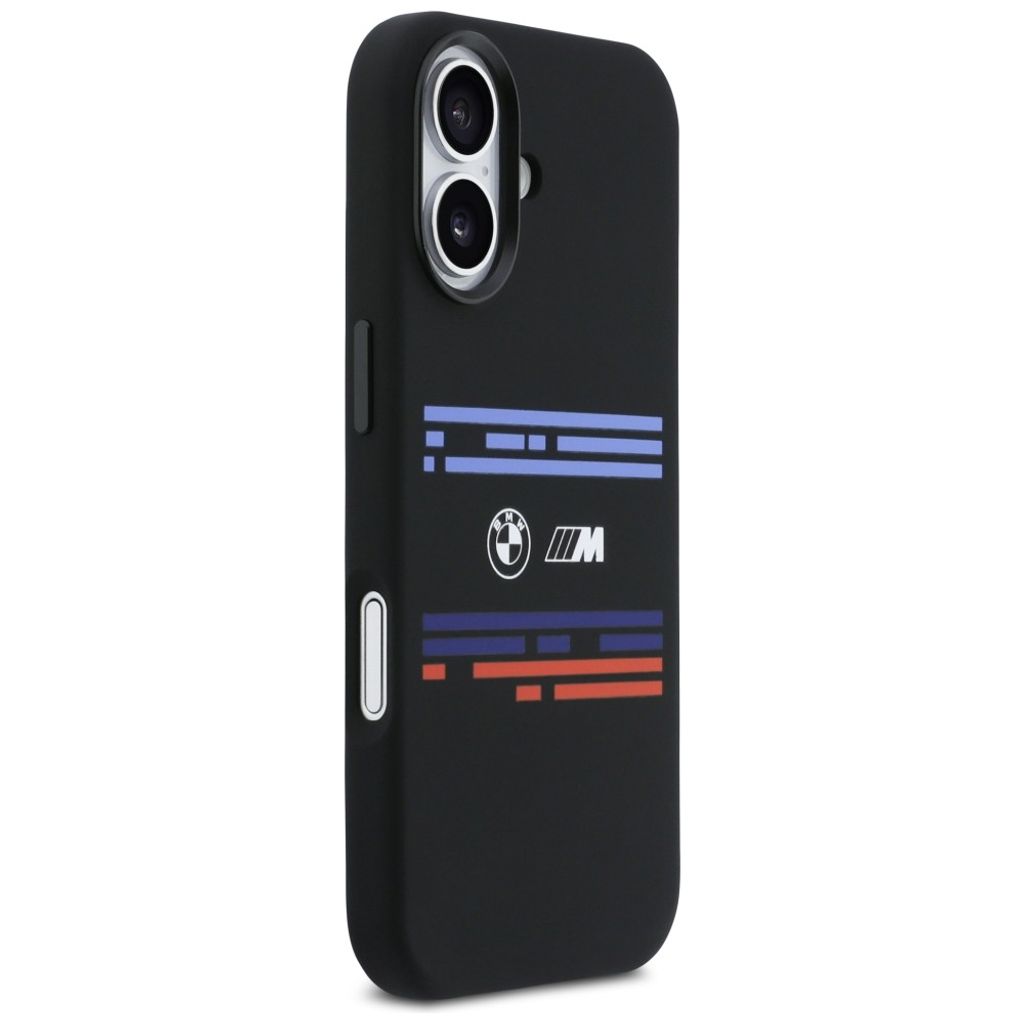 BMW M Silicon Horizontal Line MagSafe -kuori till iPhone 17 - Musta