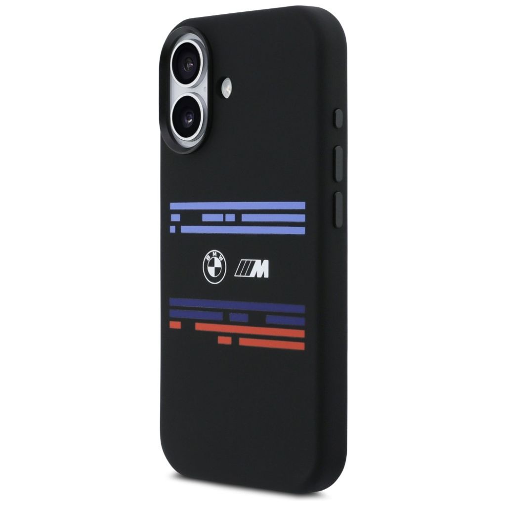 BMW M Silicon Horizontal Line MagSafe -kuori till iPhone 17 - Musta