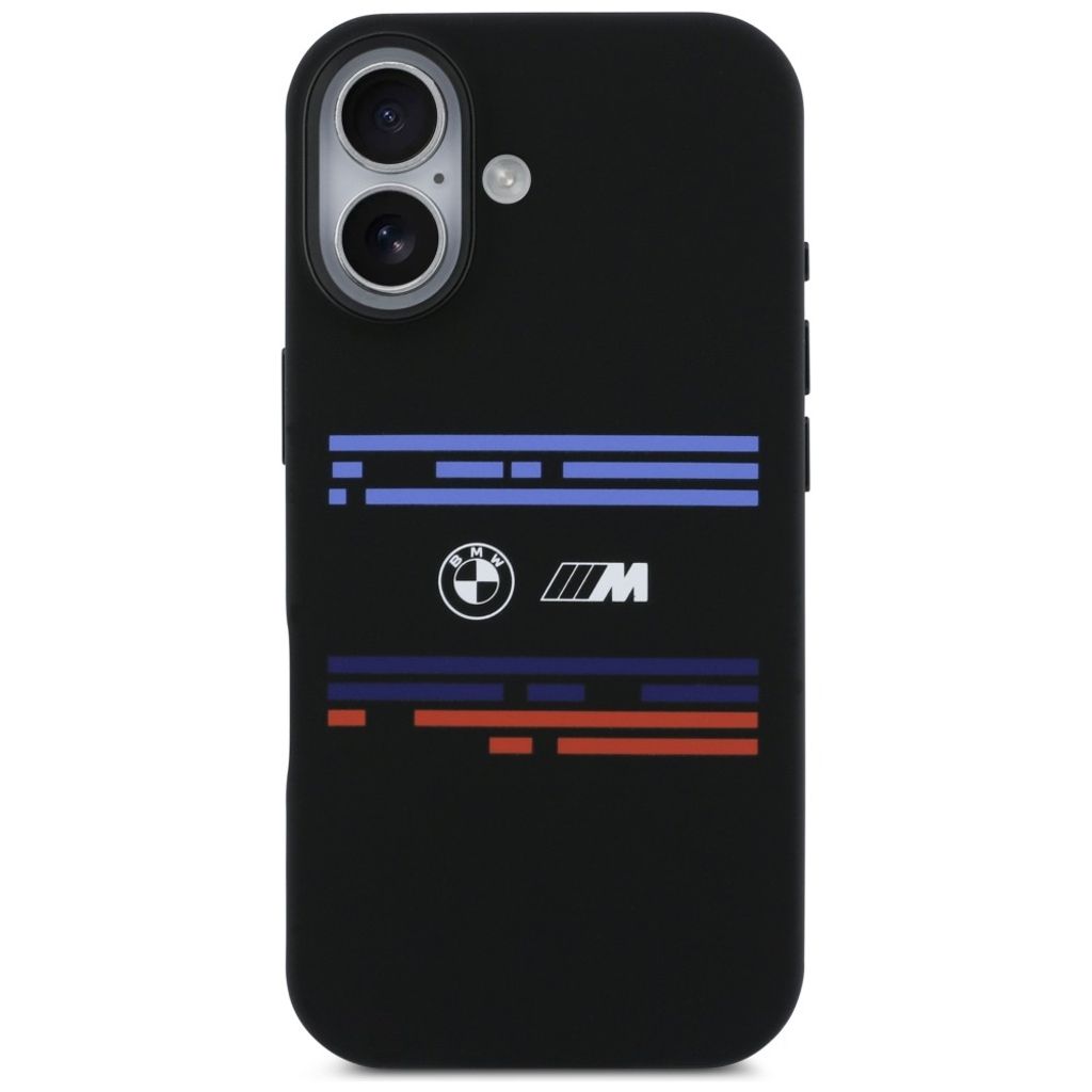 BMW M Silicon Horizontal Line MagSafe -kuori till iPhone 17 - Musta