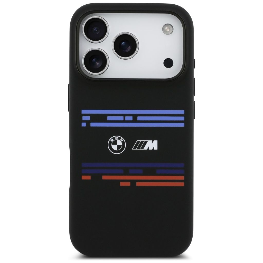 BMW M Silicon Horizontal Line MagSafe -kuori till iPhone 17 Pro - Musta
