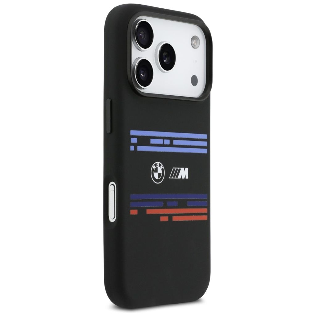 BMW M Silicon Horizontal Line MagSafe -kuori till iPhone 17 Pro - Musta