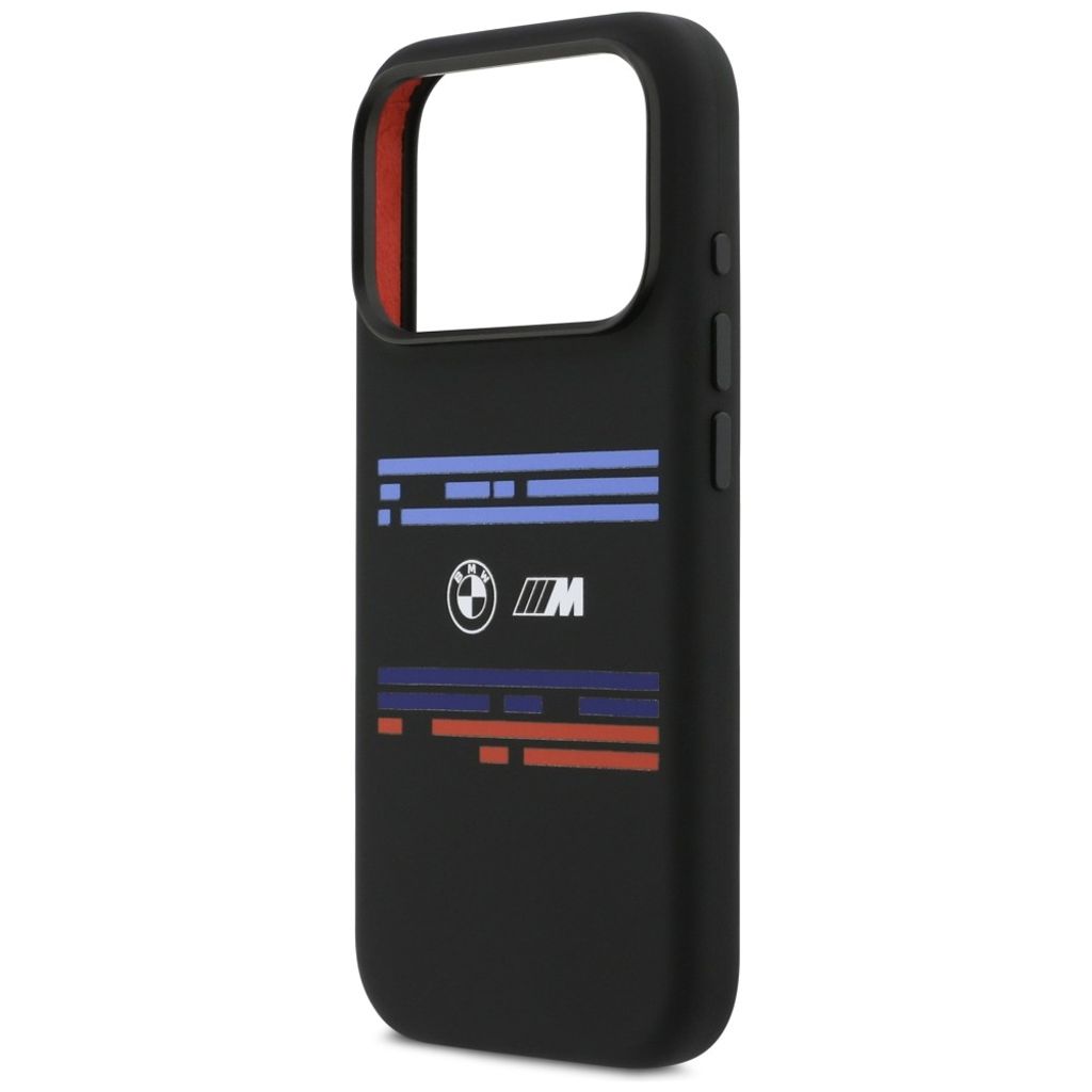 BMW M Silicon Horizontal Line MagSafe -kuori till iPhone 17 Pro - Musta