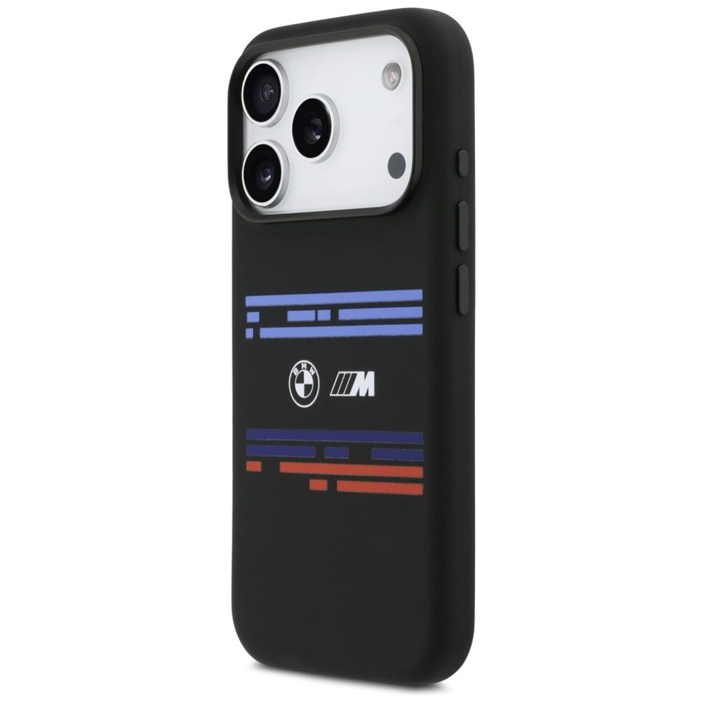 BMW M Silicon Horizontal Line MagSafe -kuori till iPhone 17 Pro - Musta
