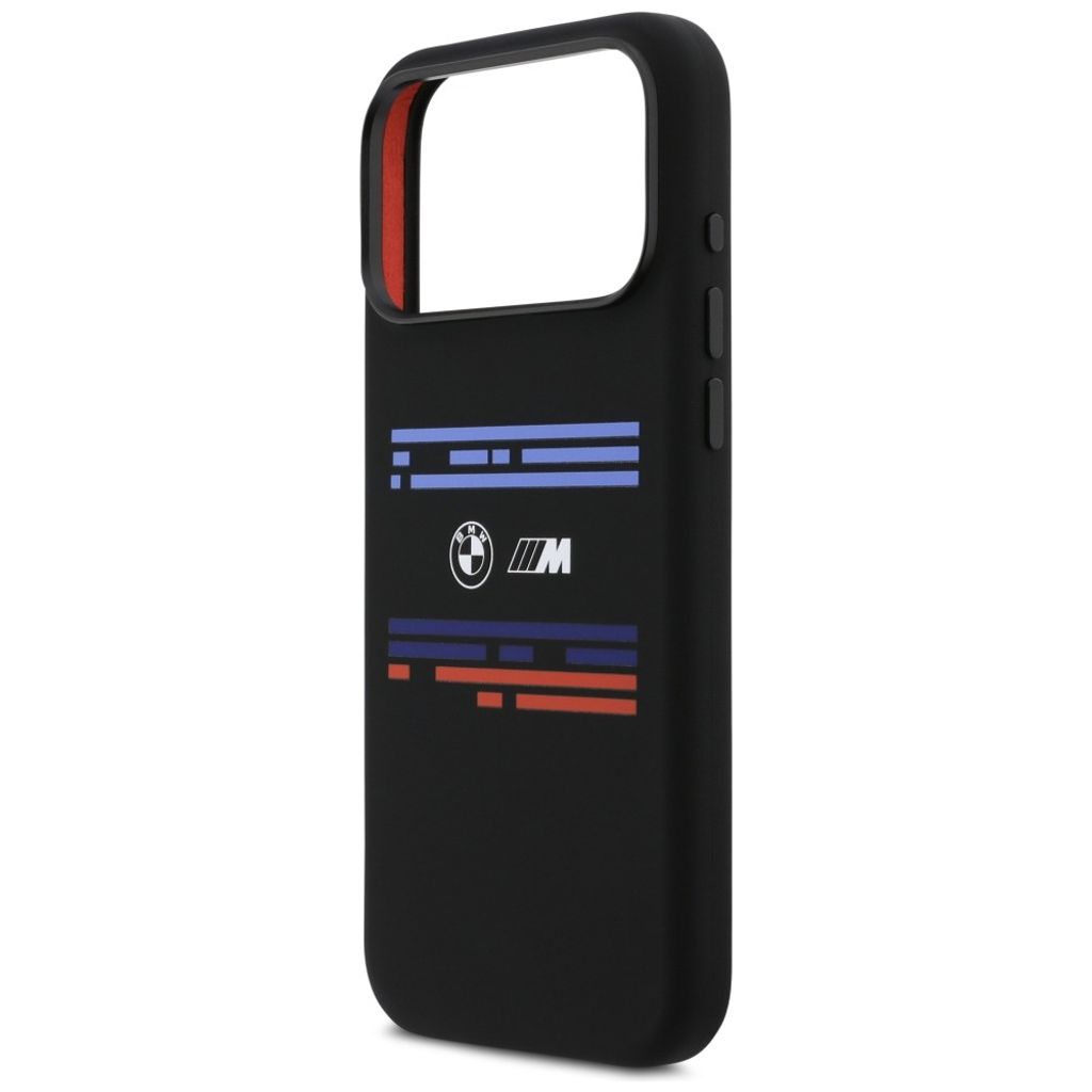 BMW M Silicon Horizontal Line MagSafe -kuori till iPhone 17 Pro Max - Musta