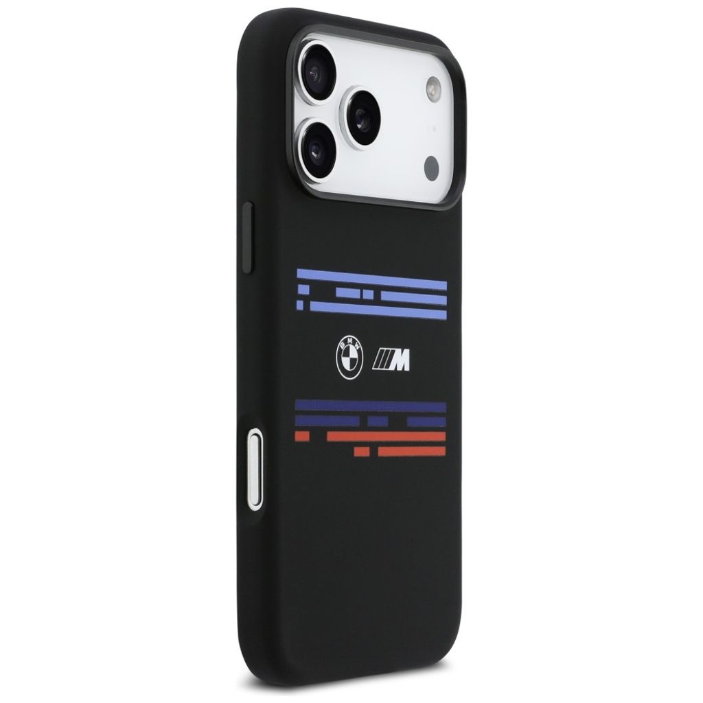 BMW M Silicon Horizontal Line MagSafe -kuori till iPhone 17 Pro Max - Musta