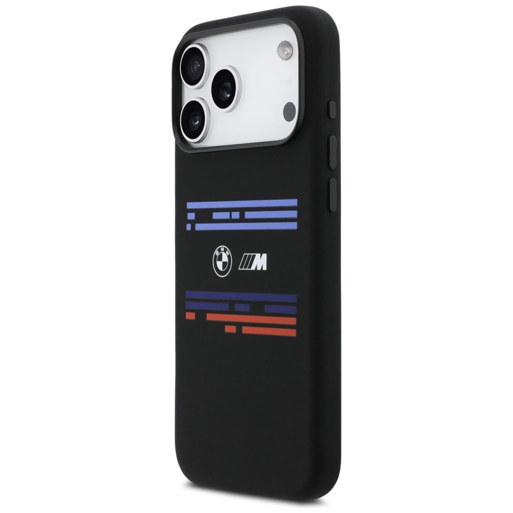 BMW M Silicon Horizontal Line MagSafe -kuori till iPhone 17 Pro Max - Musta