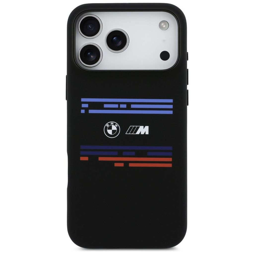 BMW M Silicon Horizontal Line MagSafe -kuori till iPhone 17 Pro Max - Musta