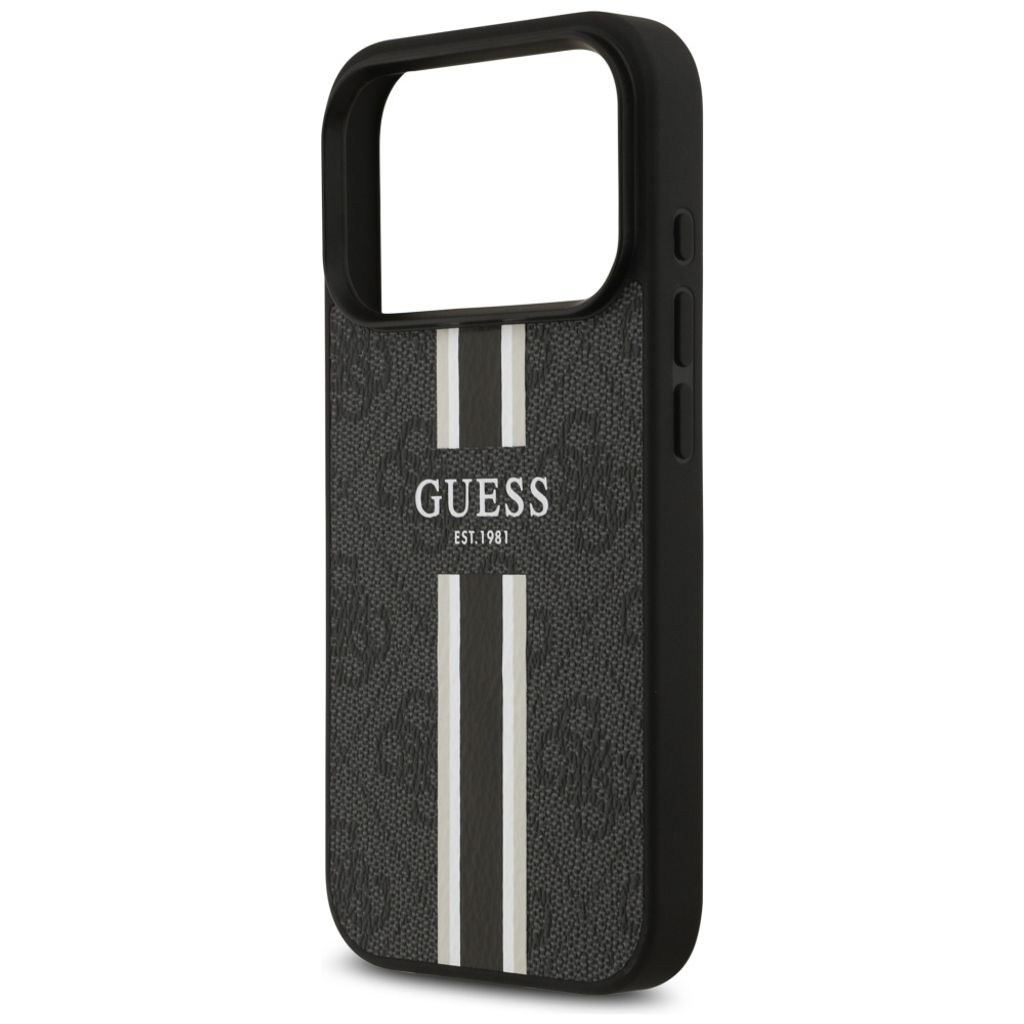 Guess 4G Printed Stripes MagSafe -kuori till iPhone 17 Pro - Musta