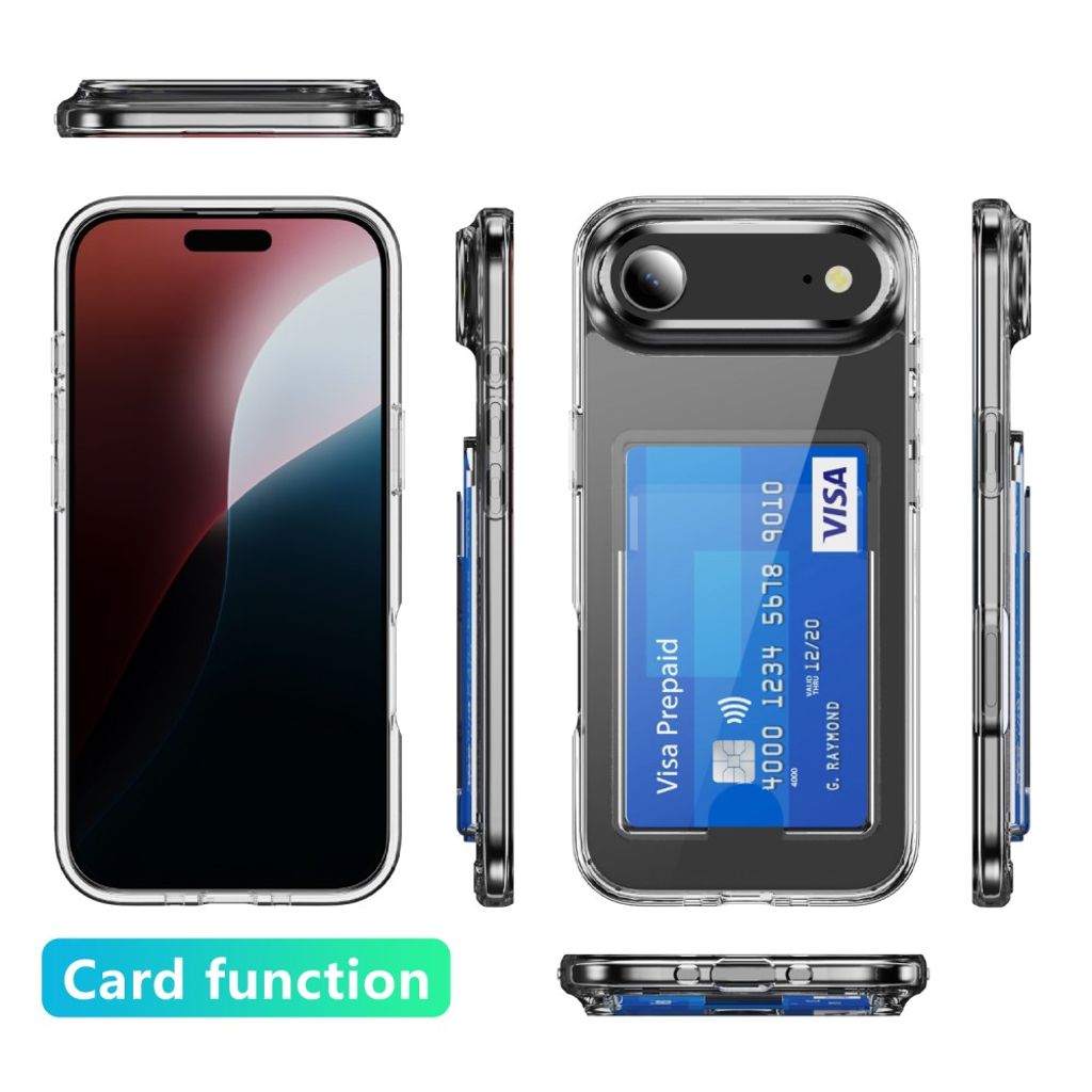 iPhone 17 Air Kuori, Korttipaikka, Akryyli - läpinäkyvä