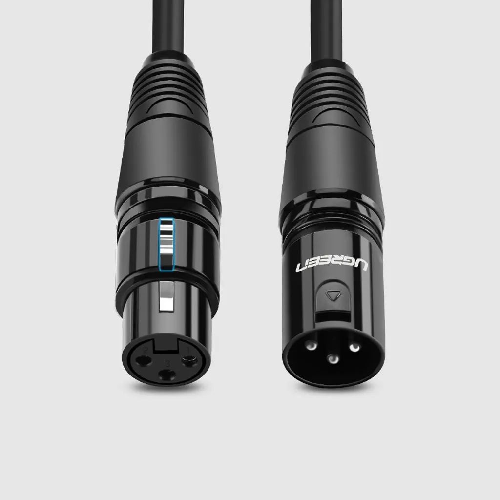 Ugreen AV130 ljud XLR (hona) - XLR (hane) kabel för mikrofon/förstärkare 1m - svart