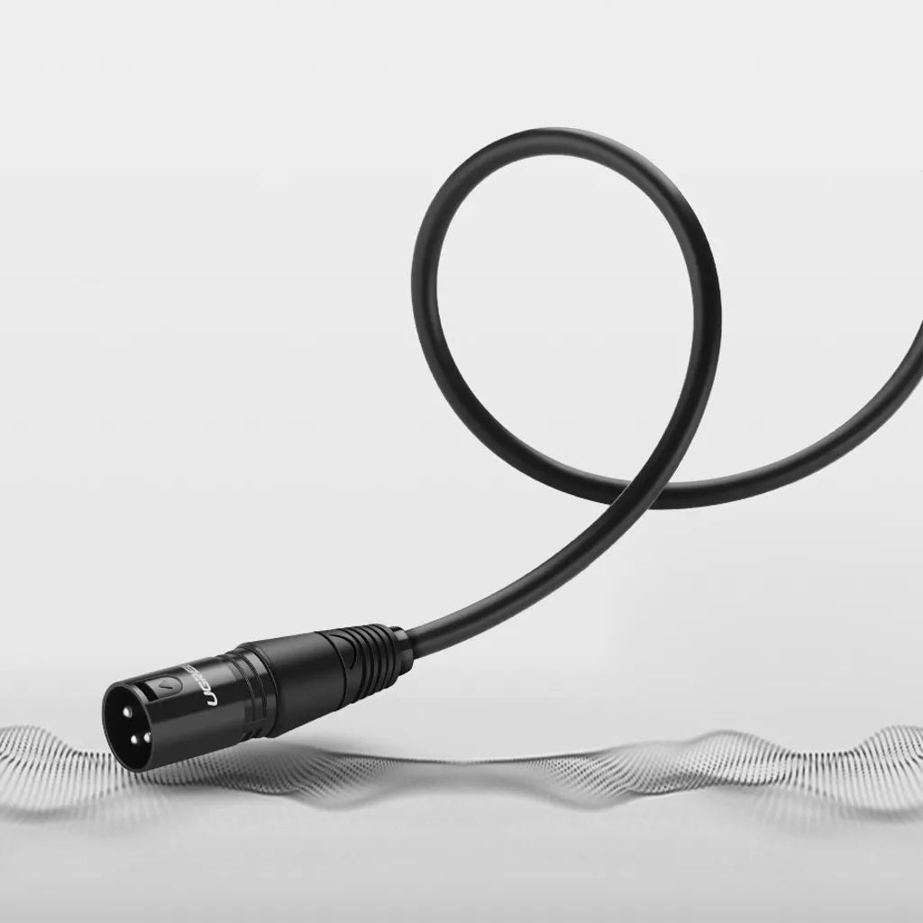 Ugreen AV130 ljud XLR (hona) - XLR (hane) kabel för mikrofon/förstärkare 1m - svart