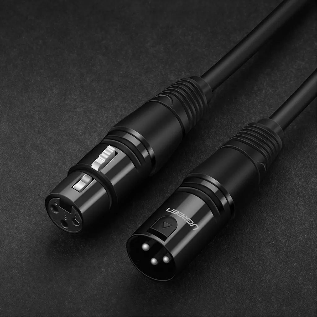 Ugreen AV130 ljud XLR (hona) - XLR (hane) kabel för mikrofon/förstärkare 1m - svart