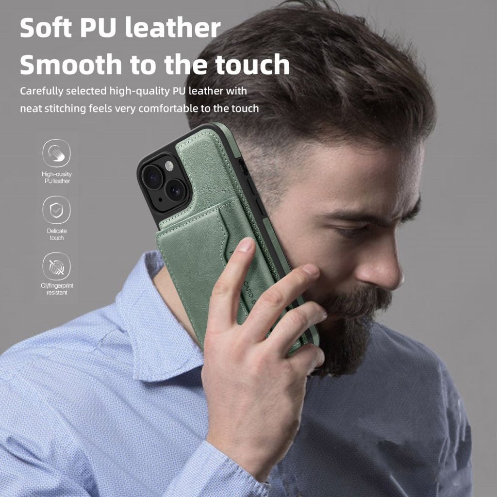 iPhone 15 Wallet Case MagSafe Compatible – Dark Green