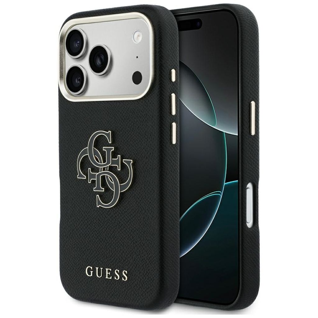 Guess FW Resin Logo -kuori till iPhone 17 Pro - Musta