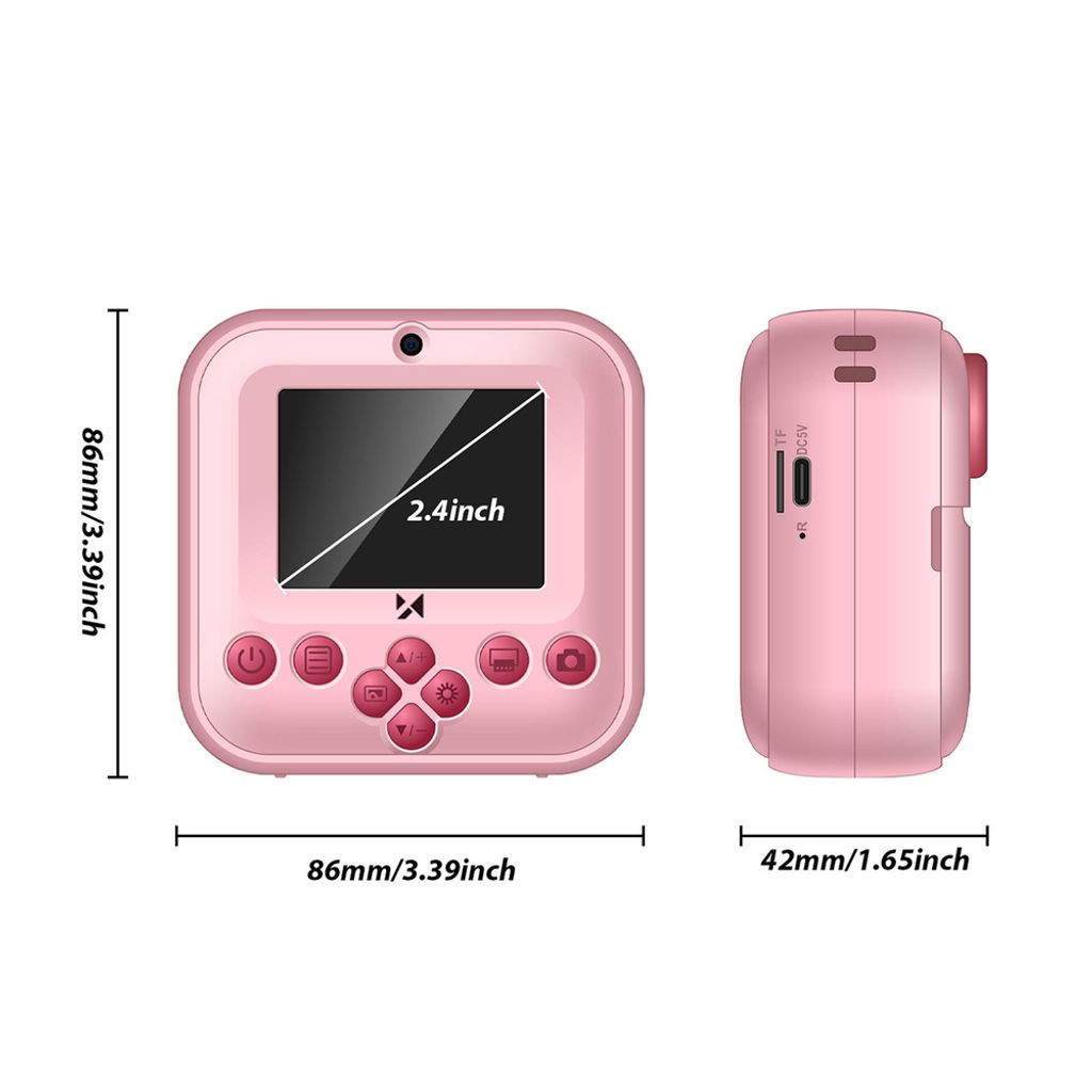 Wozinsky WDT-03 kamera med termisk skriver for barn – rosa