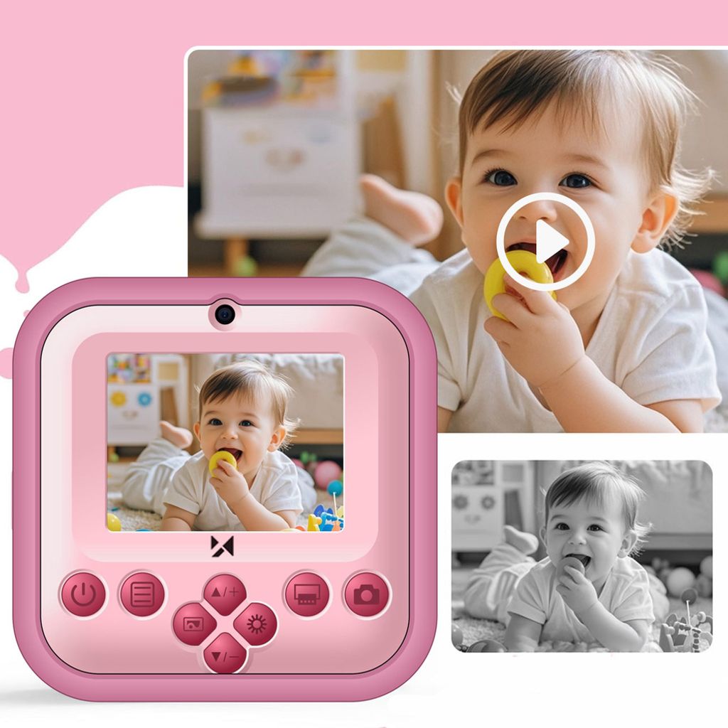 Wozinsky WDT-03 kamera med termisk skriver for barn – rosa