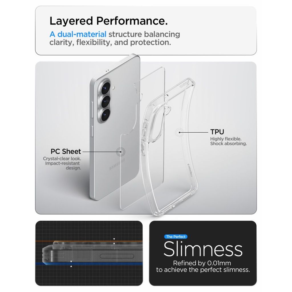 Spigen Ultra Hybrid Cover til Samsung Galaxy S26 - Gennemsigtig