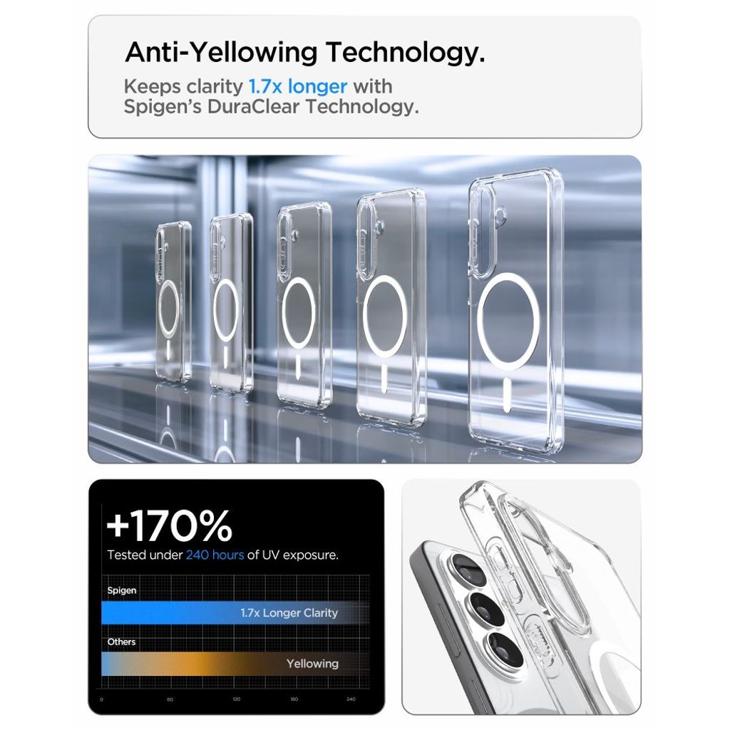 Spigen Ultra Hybrid MagSafe Skal till Samsung Galaxy S26 - Transparent/Vit