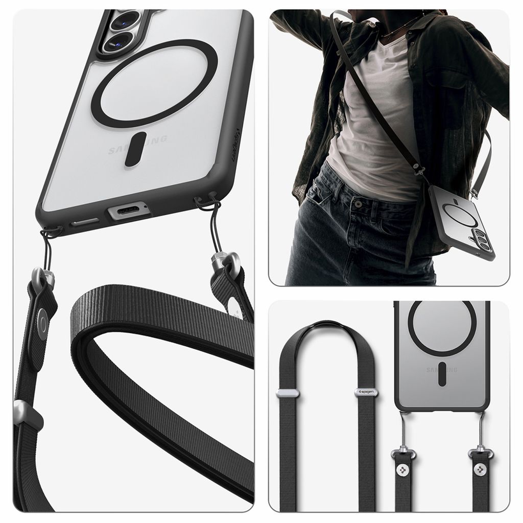 Spigen Ultra Hybrid MagSafe Skal till Samsung Galaxy S26 - Transparent Svart