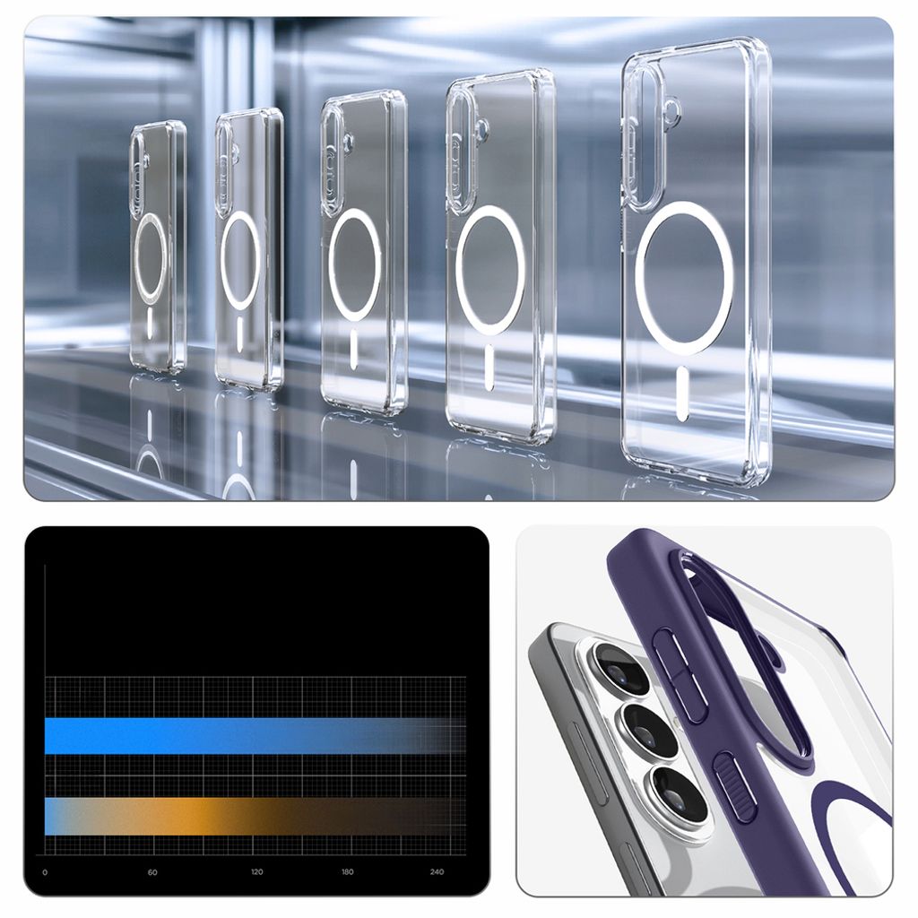 Spigen Ultra Hybrid MagSafe Kuori Samsung Galaxy S26 Plus - Läpinäkyvä Tummansininen