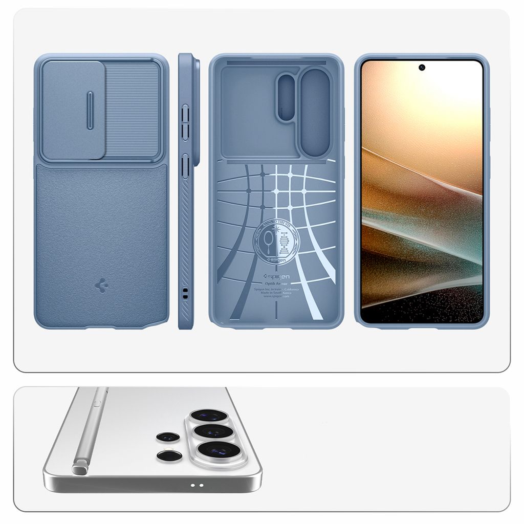 Spigen Optik Armor Deksel til Samsung Galaxy S26 Ultra - Blå