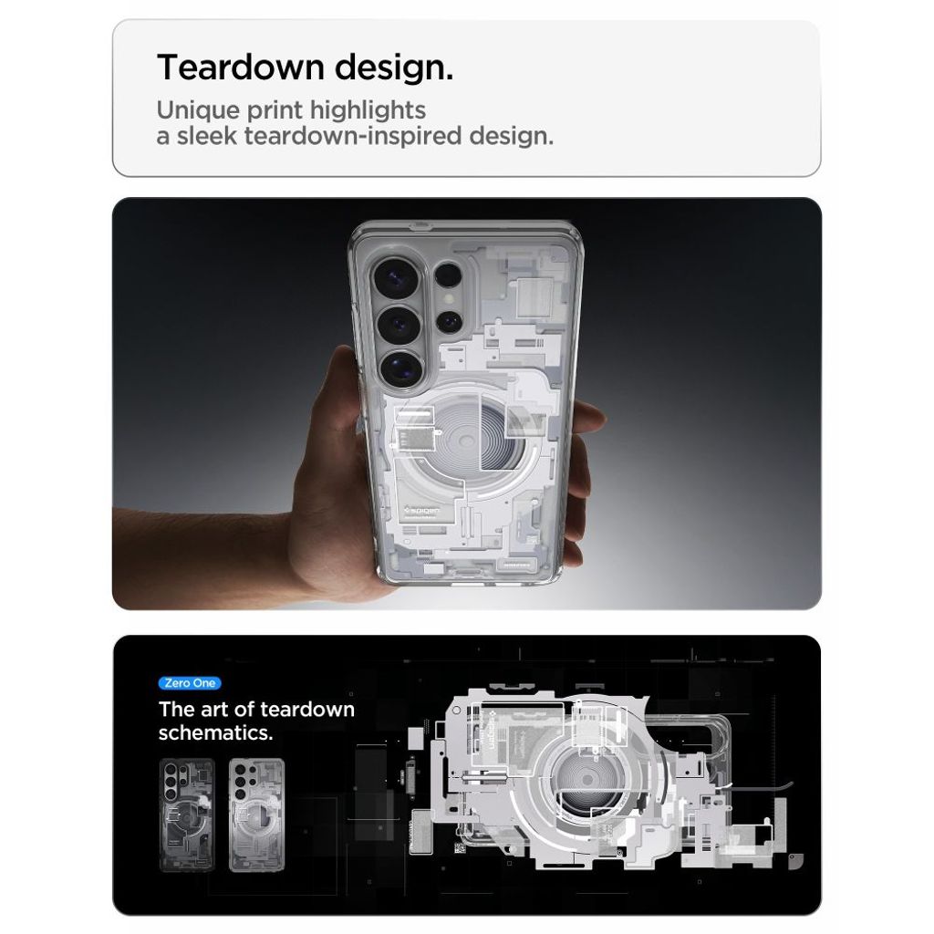 Spigen Ultra Hybrid MagSafe Zero One Kuori Samsung Galaxy S26 Ultra - Läpinäkyvä/valkoinen