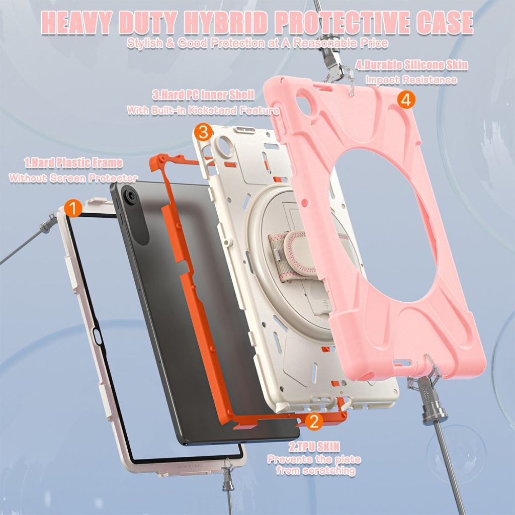 Lenovo Tab 10.1 (2025)/Zhaoyang K10C Deksel med Roterende Håndrem - Rosa