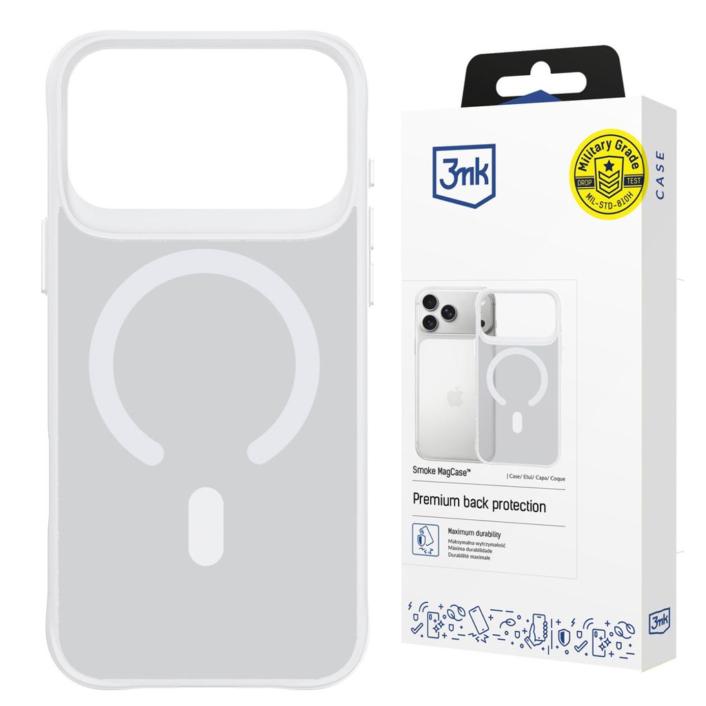 3mk Smoke MagSafe Cover till iPhone 17 Pro - Hvid