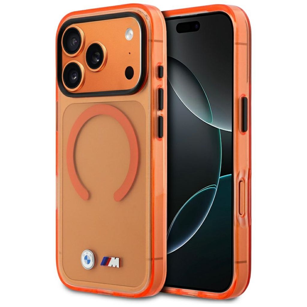 BMW M IML Metal Logos MagSafe -kuori till iPhone 17 Pro Max - Oranssi