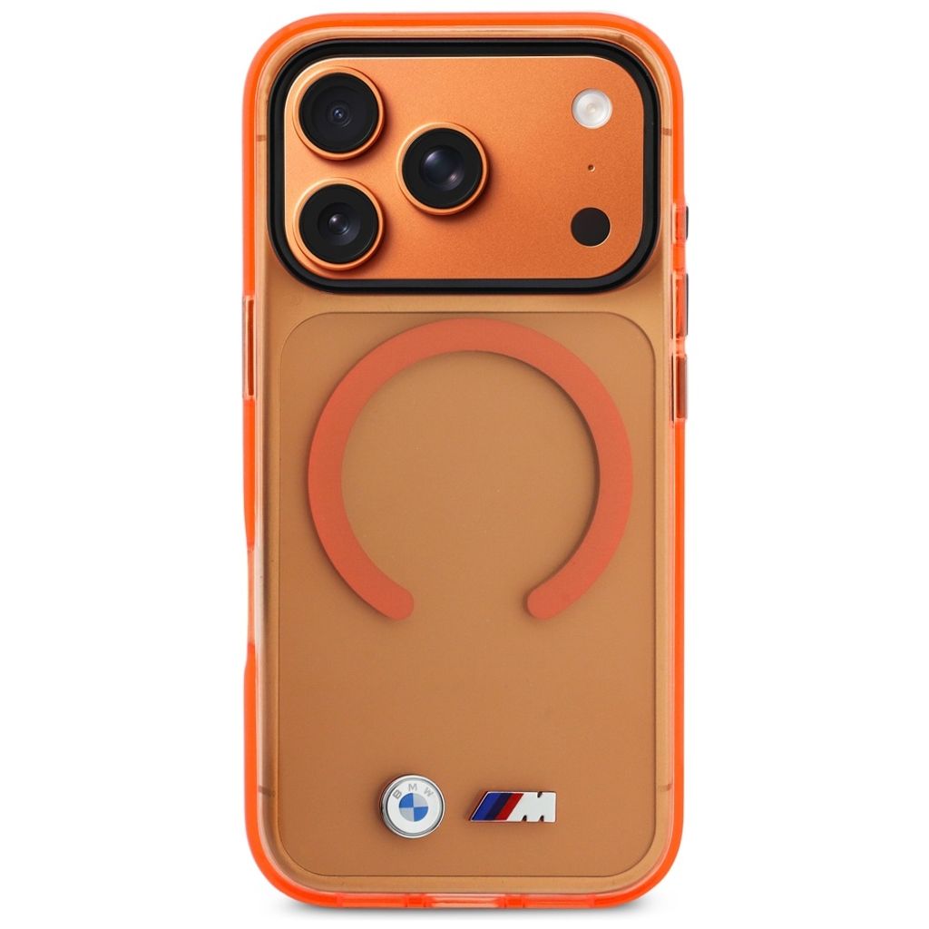 BMW M IML Metal Logos MagSafe -kuori till iPhone 17 Pro Max - Oranssi