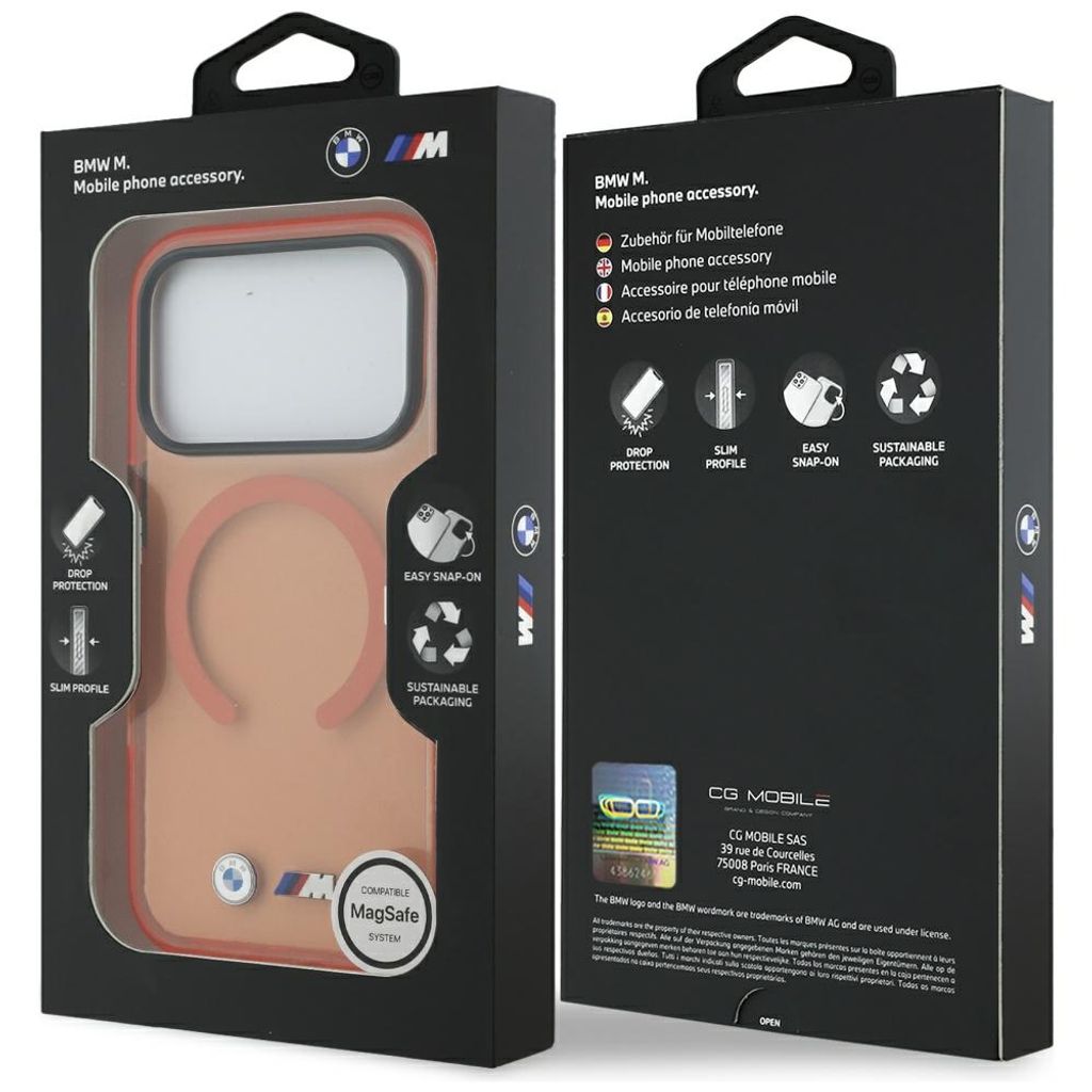 BMW M IML Metal Logos MagSafe -kuori till iPhone 17 Pro Max - Oranssi