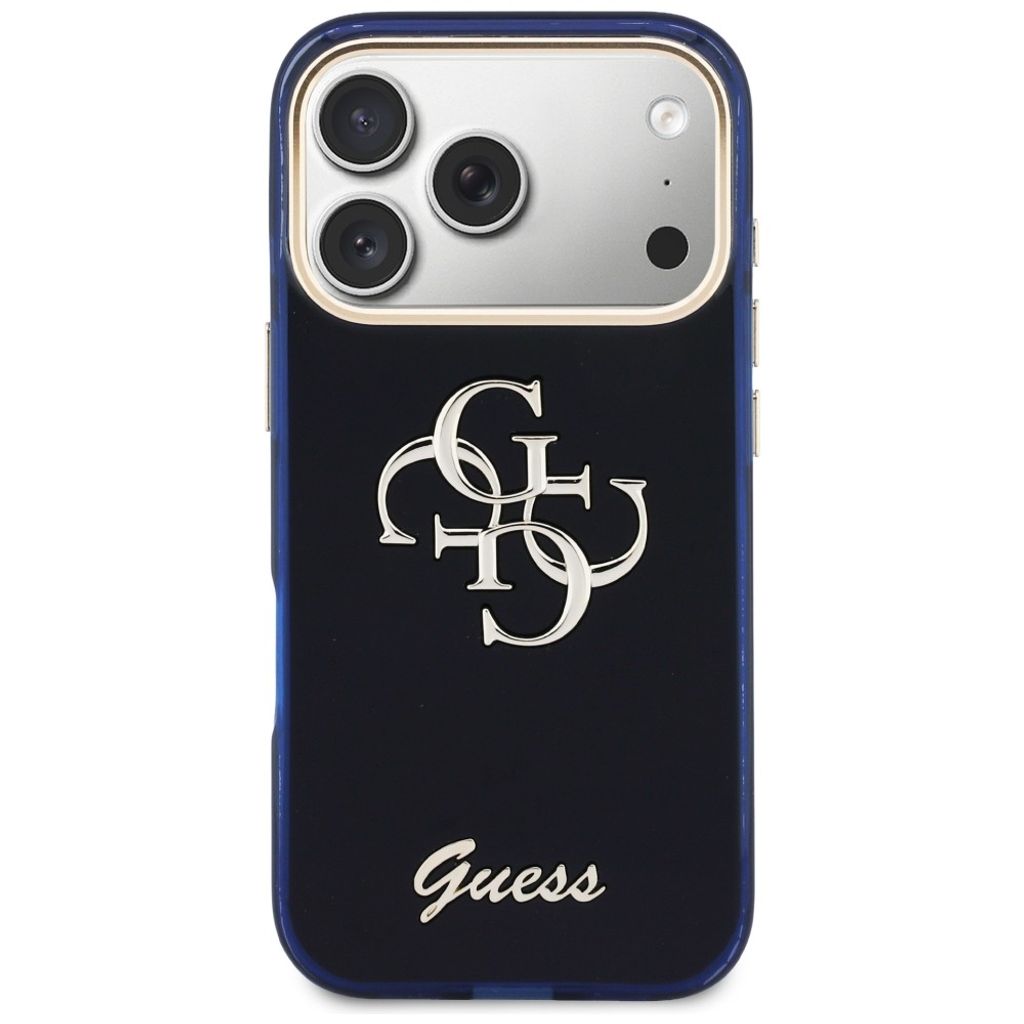 Guess 4G Script Metal -kuori till iPhone 17 Pro Max - Sininen