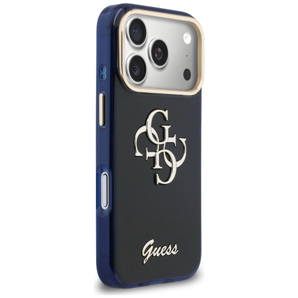 Guess 4G Script Metal -kuori till iPhone 17 Pro Max - Sininen