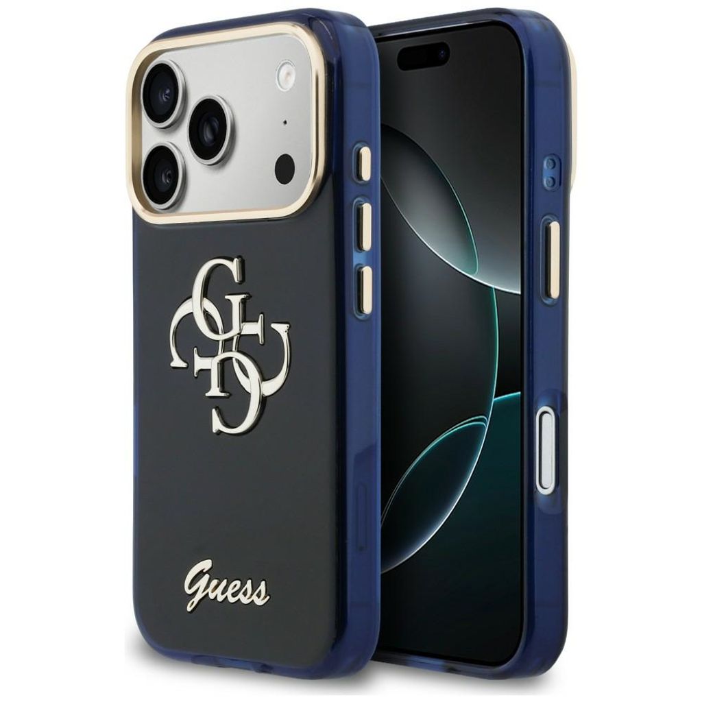 Guess 4G Script Metal -kuori till iPhone 17 Pro - Sininen