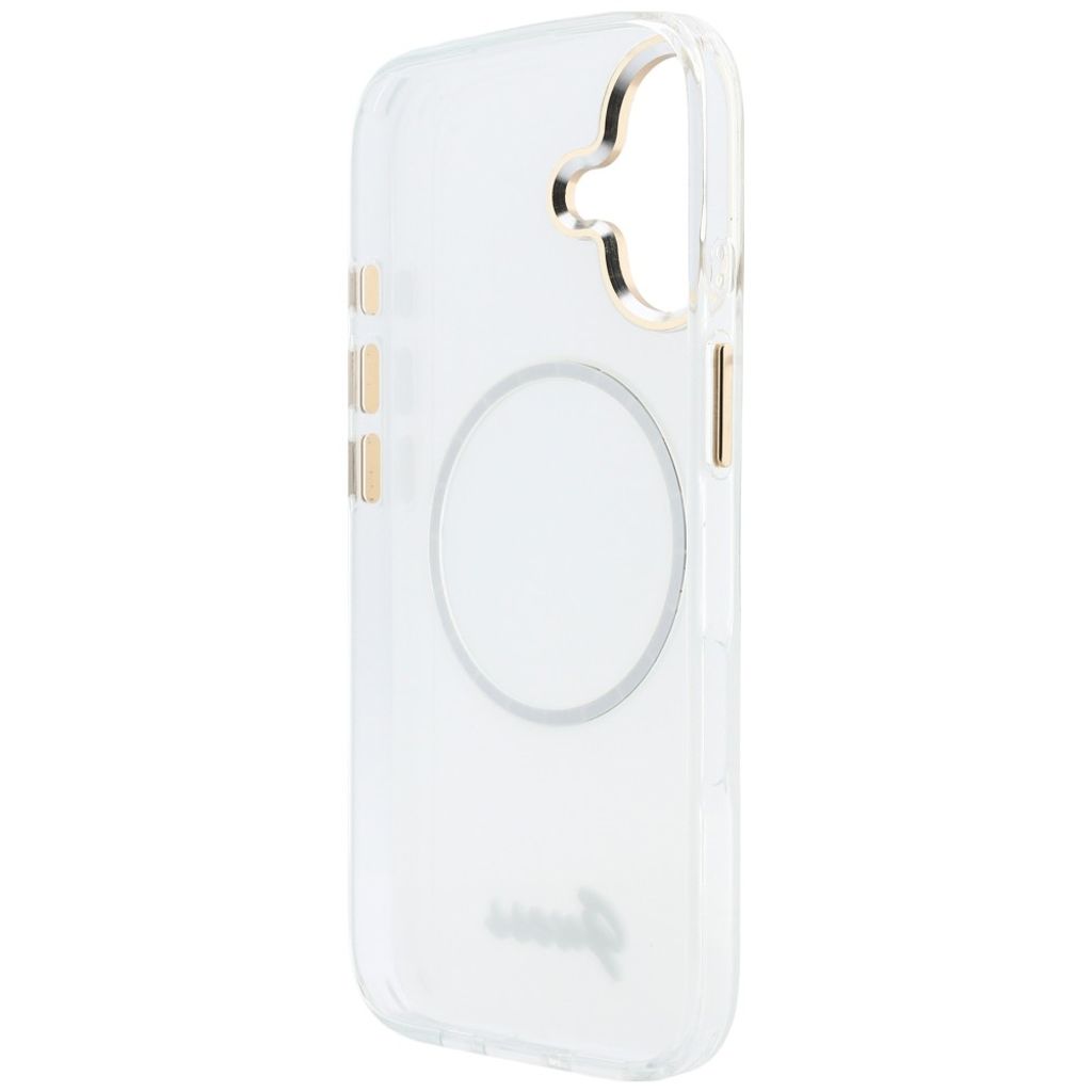 Guess IML Gradient Script Metal MagSafe -kuori till iPhone 17 - Valkoinen