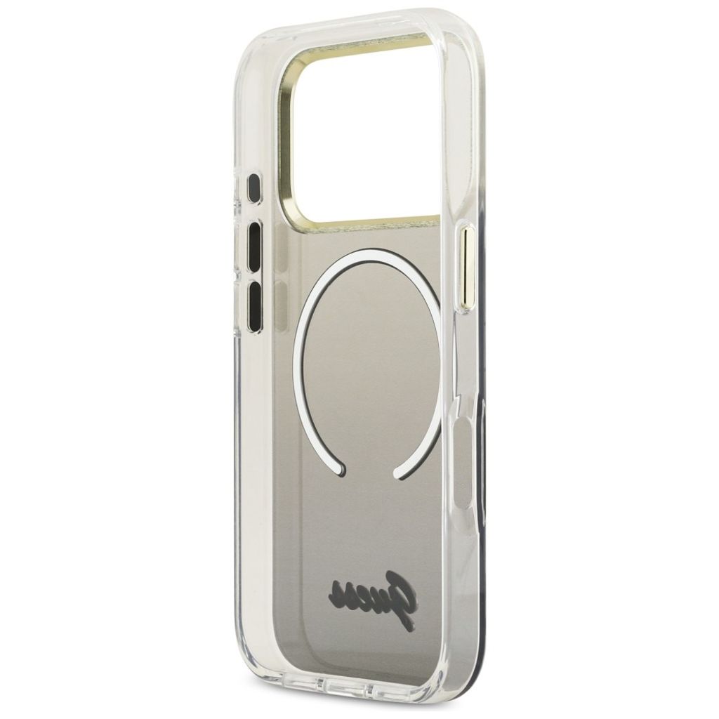Guess IML Gradient Script Metal MagSafe -kuori till iPhone 17 Pro Max - Musta