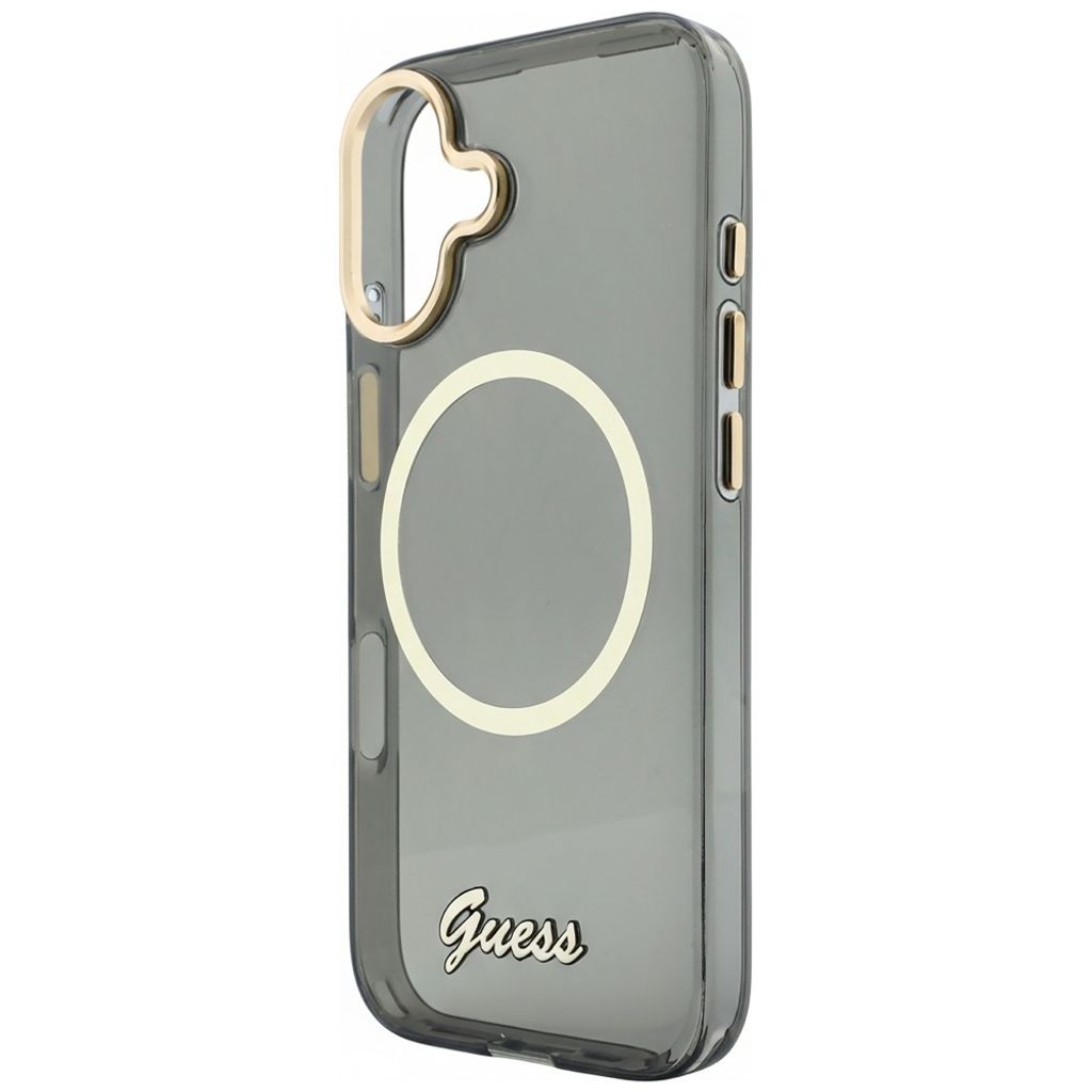 Guess IML Script Metal MagSafe -kuori till iPhone 17 - Musta