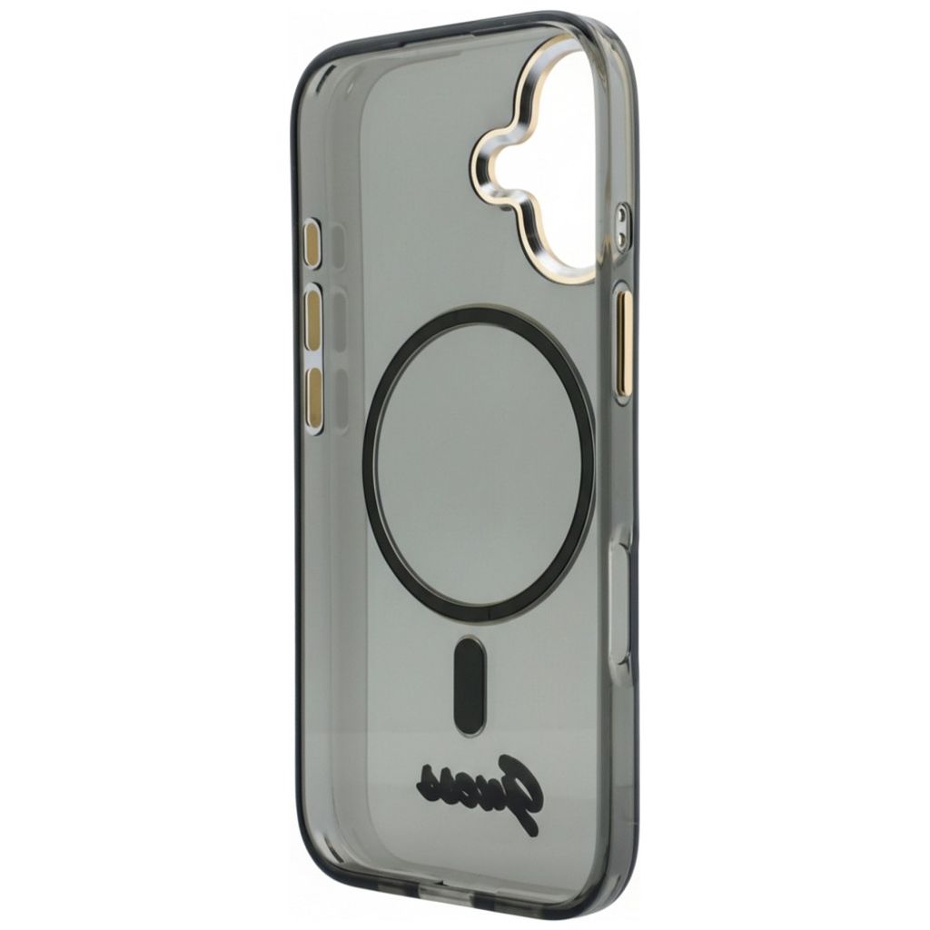 Guess IML Script Metal MagSafe -kuori till iPhone 17 - Musta