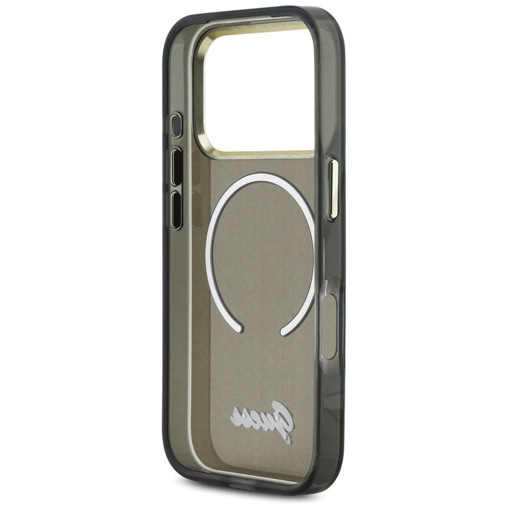 Guess IML Script Metal MagSafe -kuori till iPhone 17 Pro - Musta