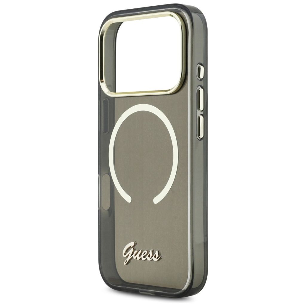 Guess IML Script Metal MagSafe -kuori till iPhone 17 Pro Max - Musta