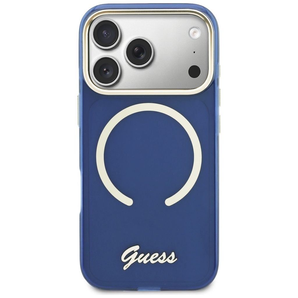 Guess IML Script Metal MagSafe -kuori till iPhone 17 Pro - Sininen