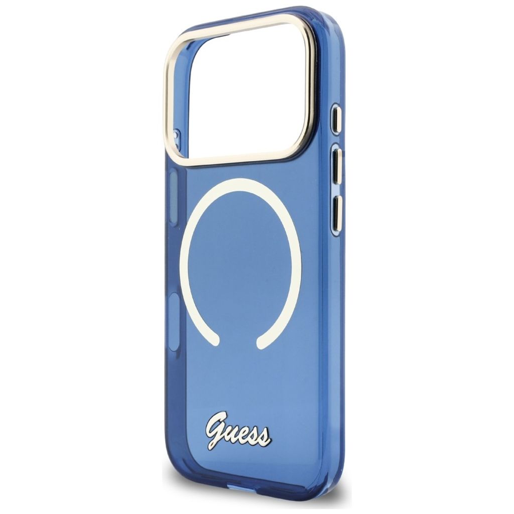Guess IML Script Metal MagSafe -kuori till iPhone 17 Pro - Sininen