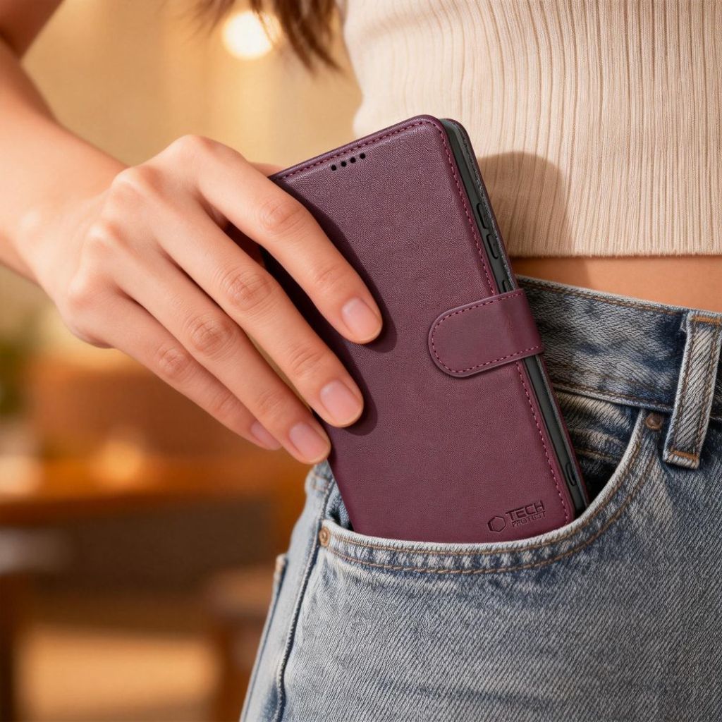 Tech-Protect Wallet Plånboksfodral till Samsung Galaxy S26 - Vinröd
