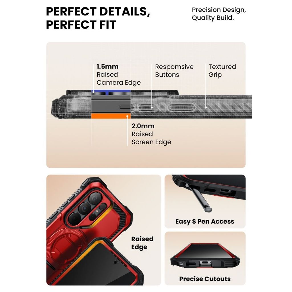 Supcase ArmorBox MagSafe Skal till Samsung Galaxy S26 Ultra - Röd/Svart