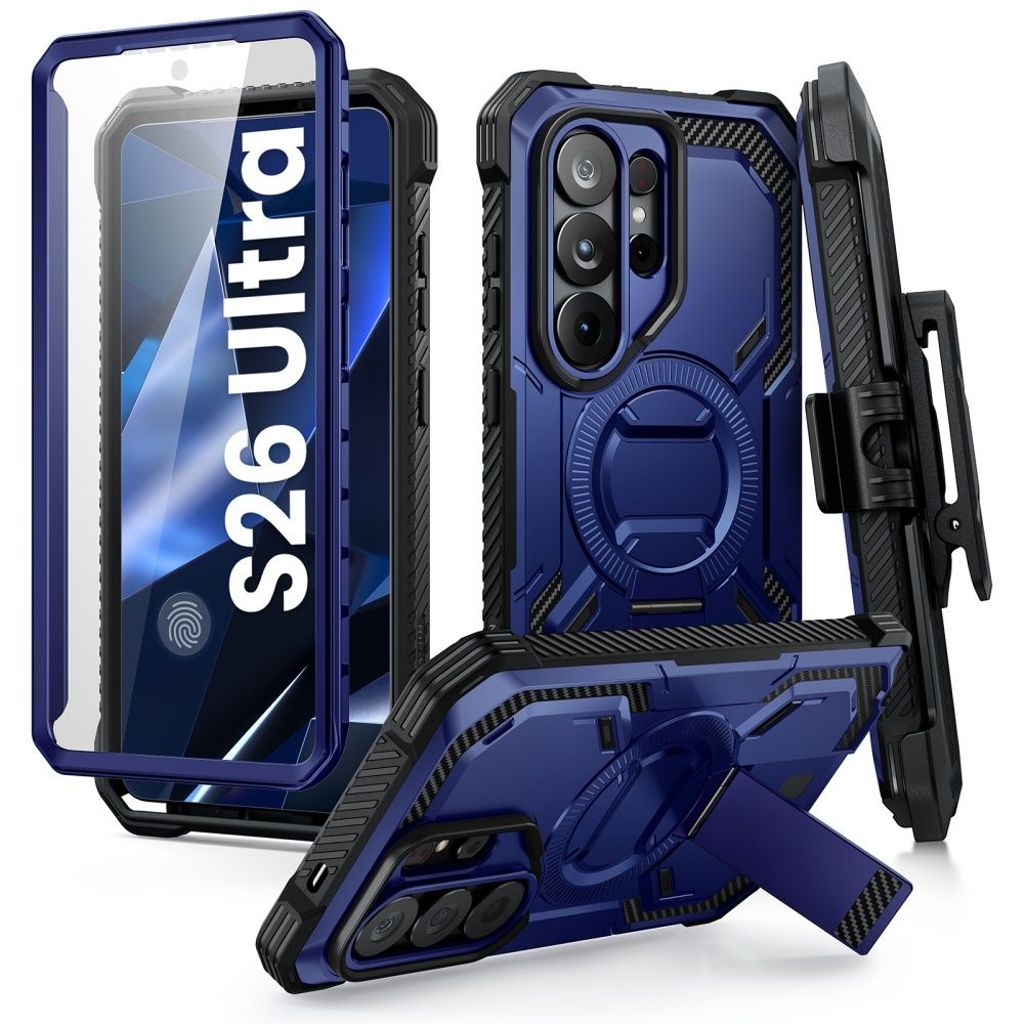 Supcase iBlason ArmorBox Clip MagSafe Kuori Samsung Galaxy S26 Ultra - Tummansininen/Musta