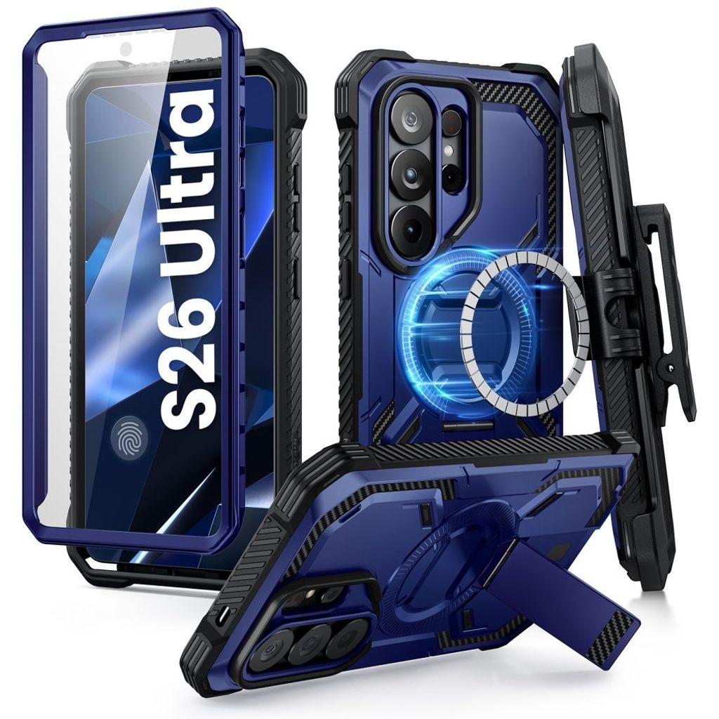 Supcase iBlason ArmorBox Clip MagSafe Kuori Samsung Galaxy S26 Ultra - Tummansininen/Musta
