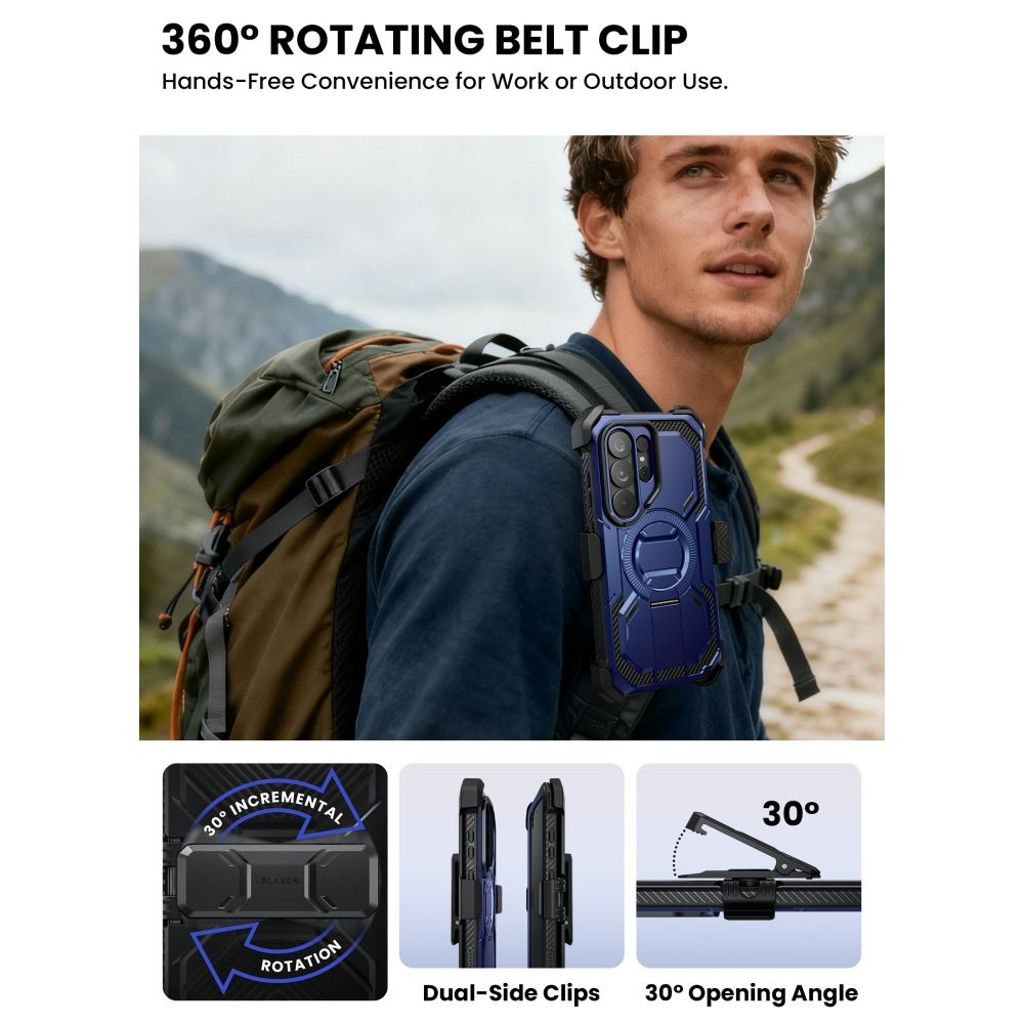 Supcase iBlason ArmorBox Clip MagSafe Kuori Samsung Galaxy S26 Ultra - Tummansininen/Musta