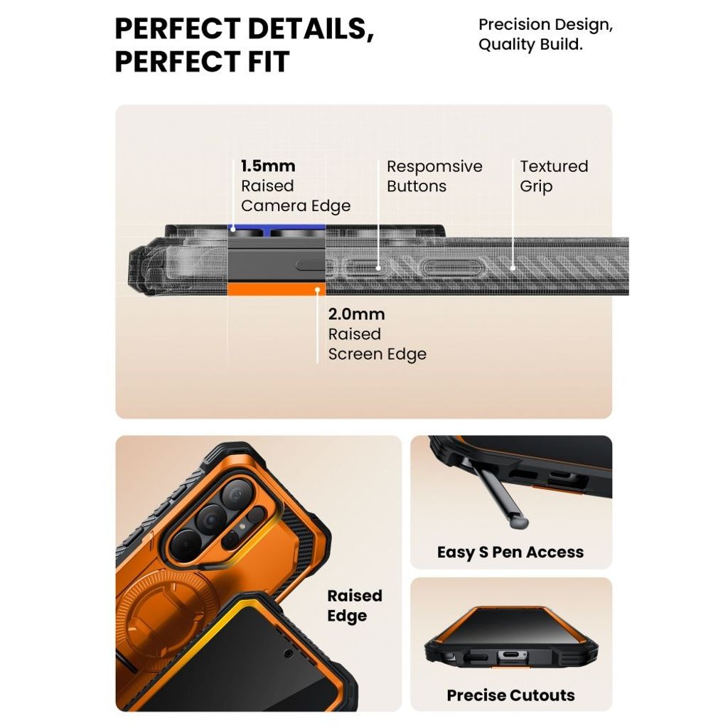 Supcase ArmorBox MagSafe Skal till Samsung Galaxy S26 Ultra - Orange/Svart
