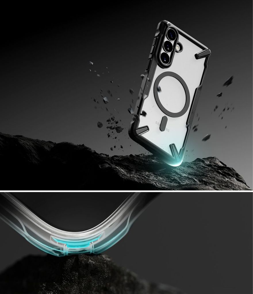 Ringke Fusion X MagSafe Skal till Samsung Galaxy S26 Plus - Transparent Svart