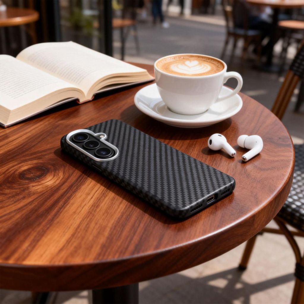 Tech-Protect Ion Carbon MagSafe Skal till Samsung Galaxy S26 - Svart/Silver